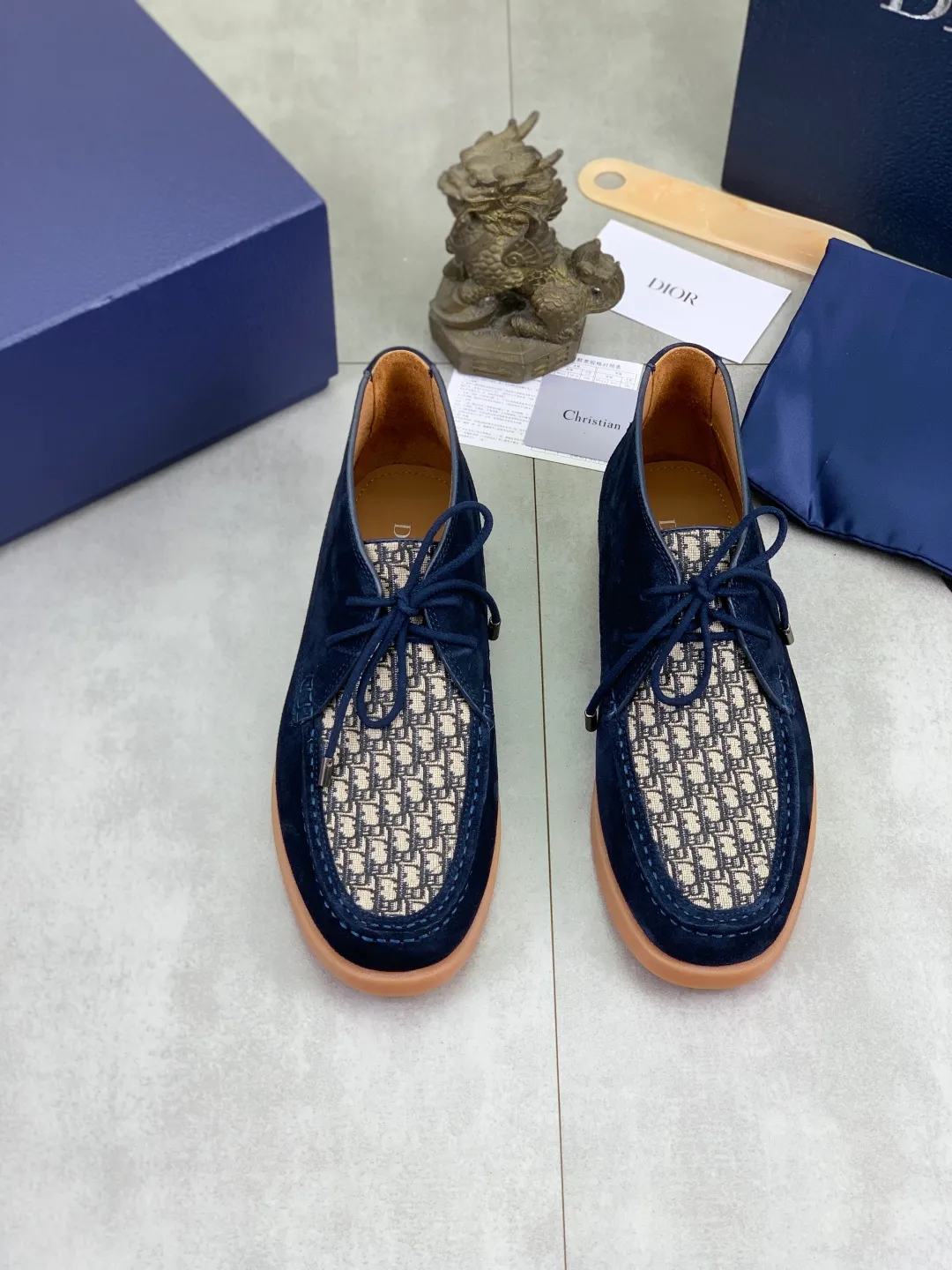 Men's Men's Shoes 💰P580 New Niuli💰High Version 💎💎💎Dior Original! Top Italian purchasing agent! Men's high-top business casual leather shoes, original imported calfskin upper, oiled edges, ultimate texture, gentleman style, imported cowhide lining inside, top-quality original Italian rubber outsole, first-class workmanship, top quality! Size: 39-44 (45 customized)
